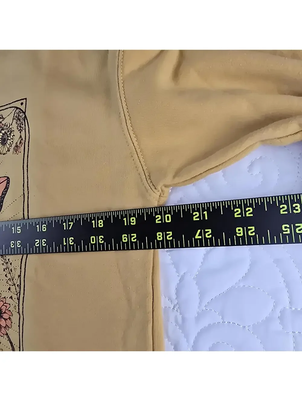 Zoe+Liv Butterfly Graphic sweatshirt Mustard Yellow Celestial Cottagecore XS - Picture 7 of 7